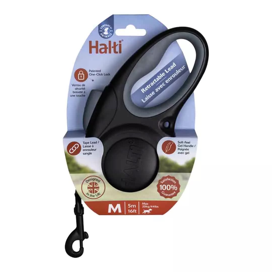Coa Halti Retractable Lead M, 5 M/Hasta 20 Kg, Negro1