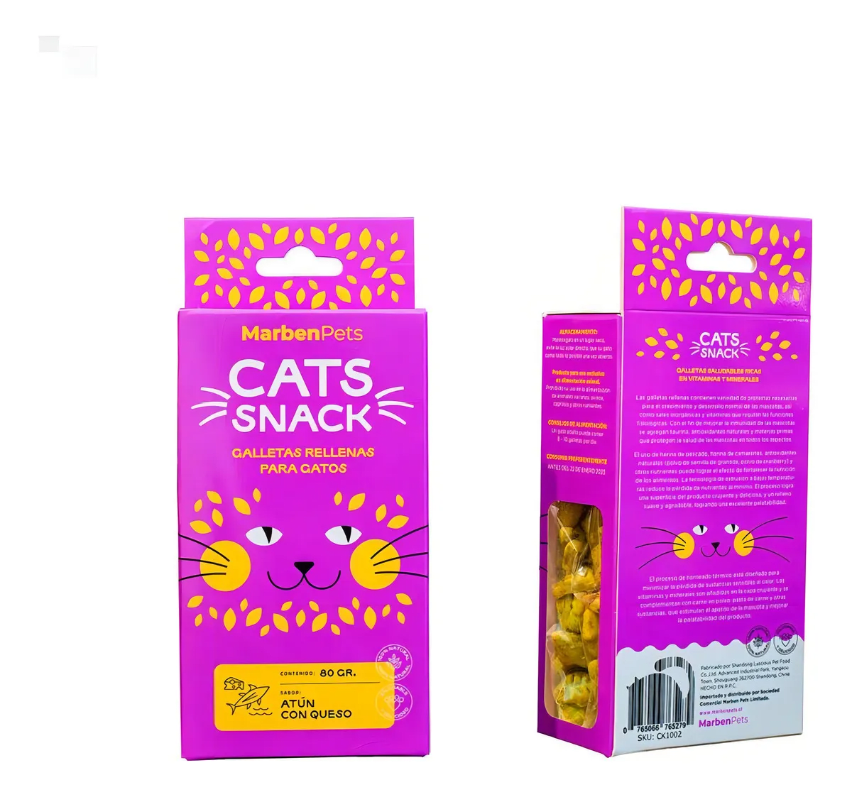 CATS SNACKS GALLETA RELLENA ATUN CON QUESO 80 GR2