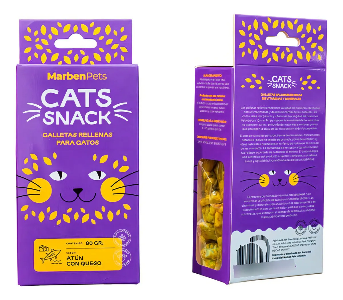 CATS SNACKS GALLETA RELLENA ATUN CON QUESO 80 GR1