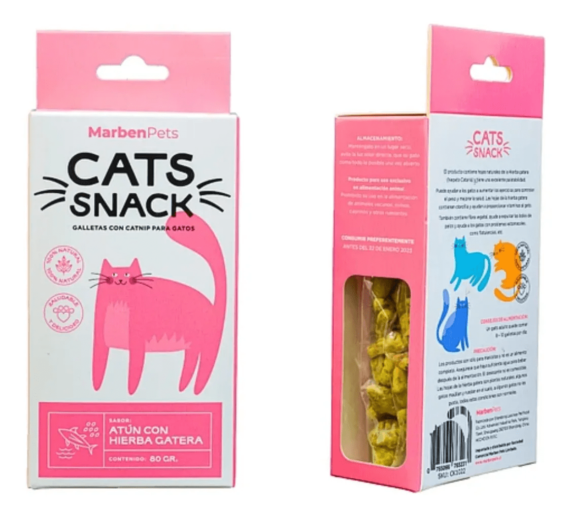 CATS SNACKS GALLETA ATUN CON HIERBA GATERA 80 GR1