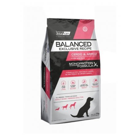 Balanced Perro Adulto Exclusive Recipe Cerdo y Arroz 15Kg1