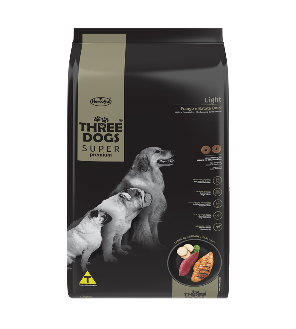 Three Dogs Super Premium Light - Pollo y Papa Dulce (3 KG)1