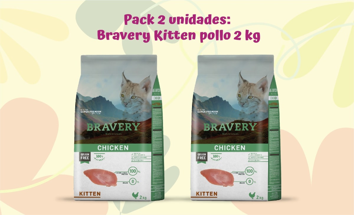 BRAVERY KITTEN POLLO 2 KG - PACK 2 UNIDADES1