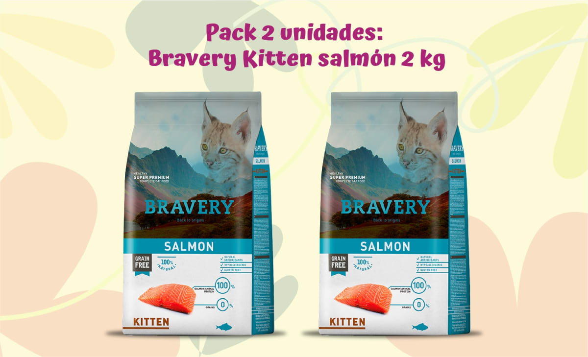 BRAVERY KITTEN SALMON 2 KG - PACK 2 UNIDADES1