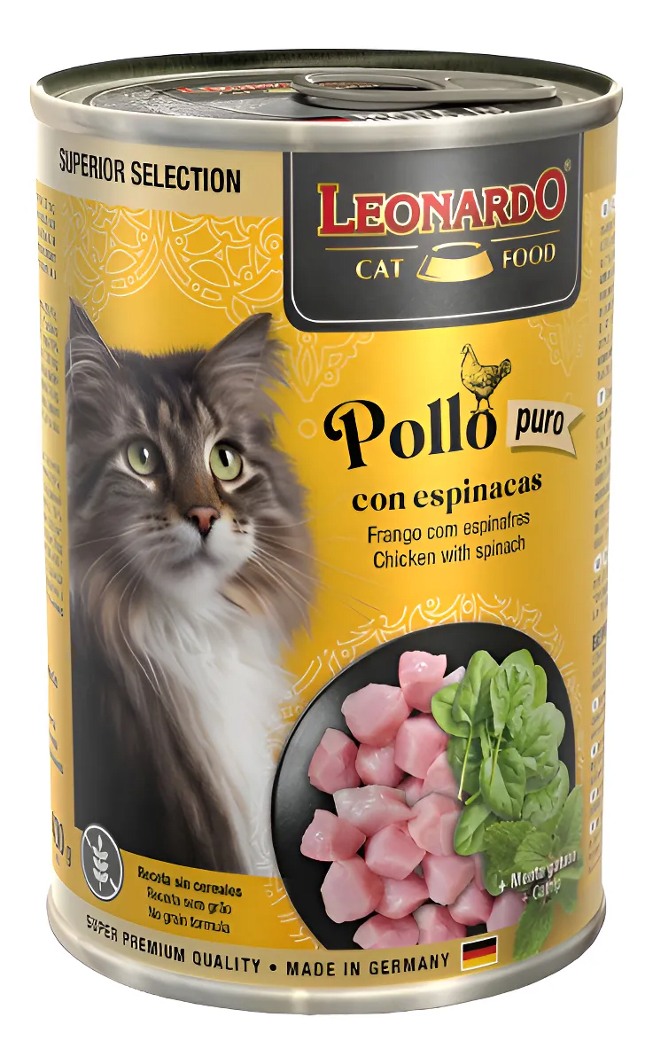 LEONARDO SUPERIOR SELECTION POLLO CON ESPINACA 400 GR1