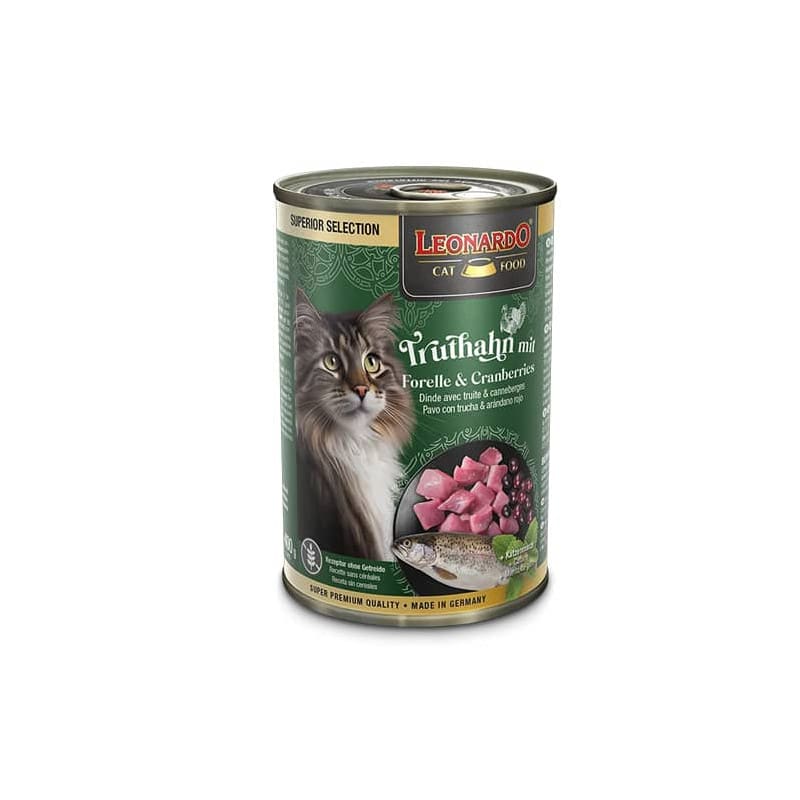 LEONARDO LATA SUPERIOR SELECTION PAVO CON TRUCHA Y ARANDANO 400 GR3