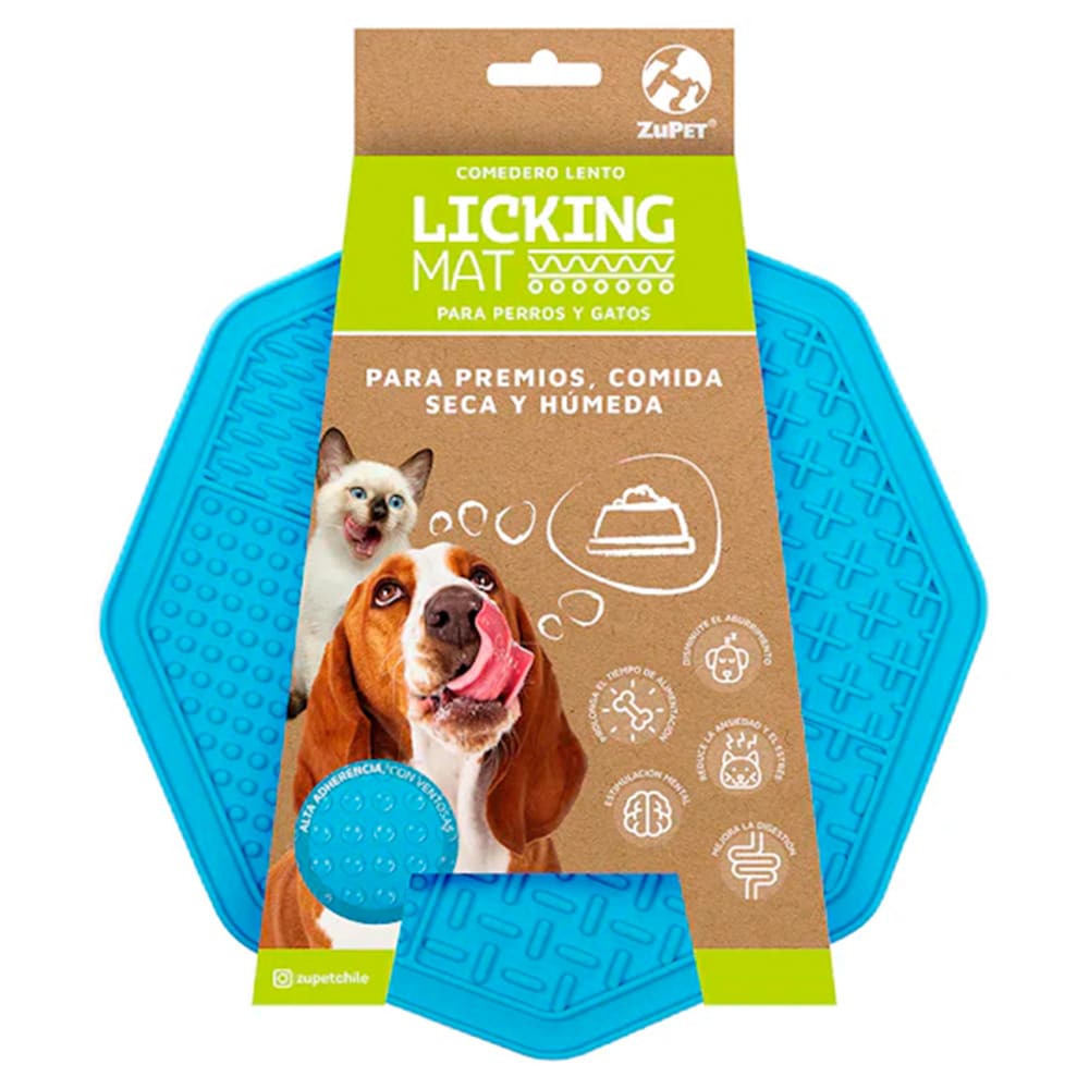ZUPET LICKING MAT - OCTAGONO CELESTE (20X20CM)1