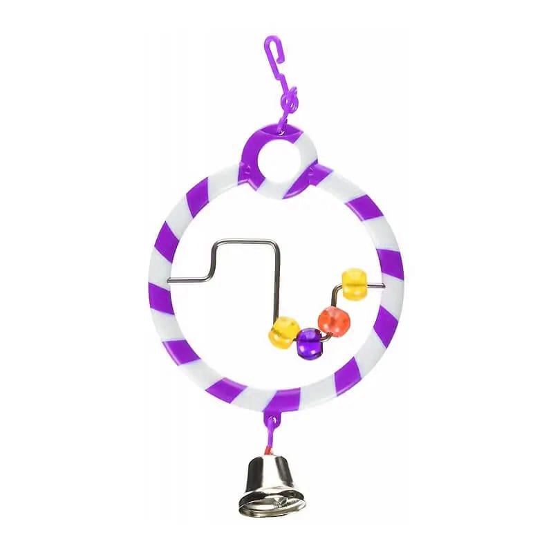 LIVING WORLD JUGUETE PARA AVES CON ESPEJO/ABACO MORADO1