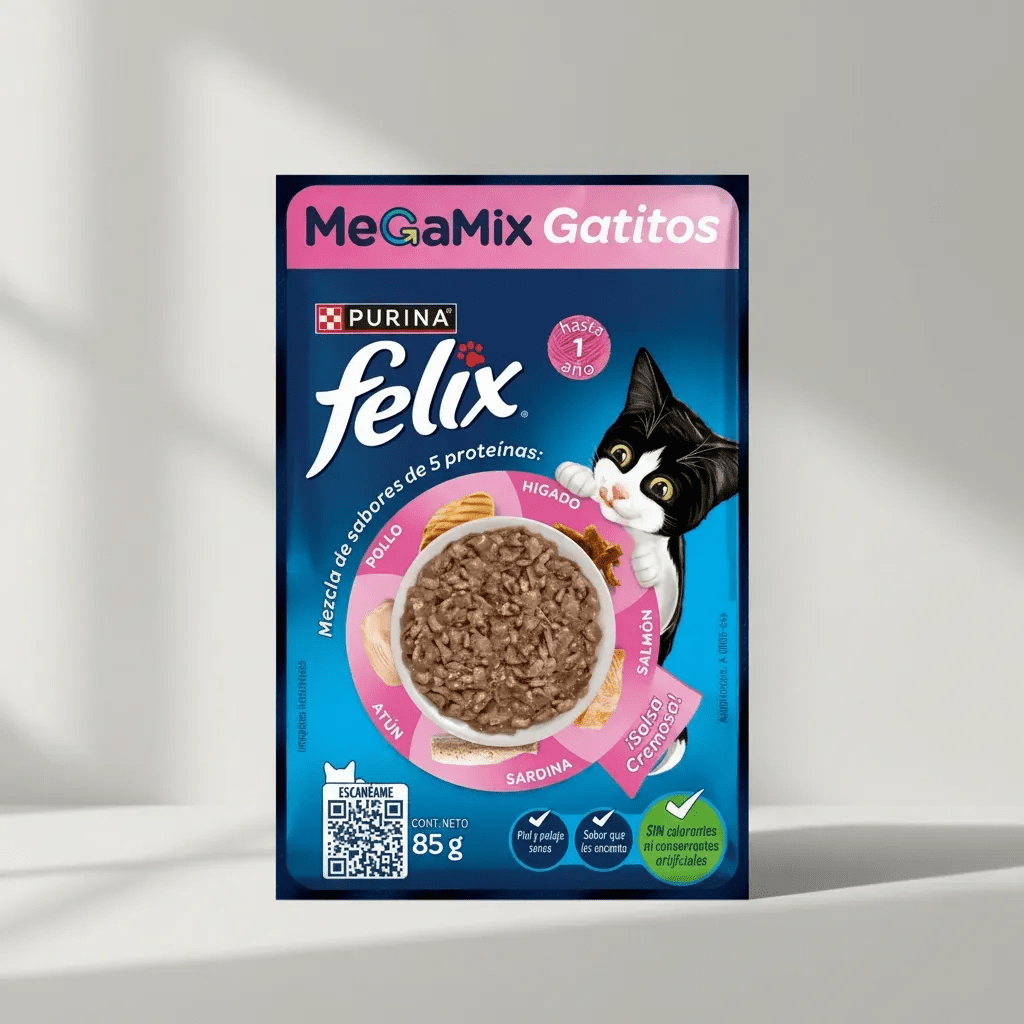 CAJA FELIX SACHET MEGAMIX GATITO X15 UN 85 GR3