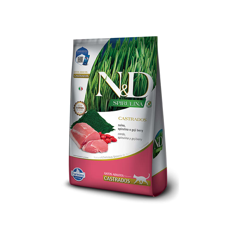 N&D ESPIRULINA GATO CASTRADO CERDO 7 KG1