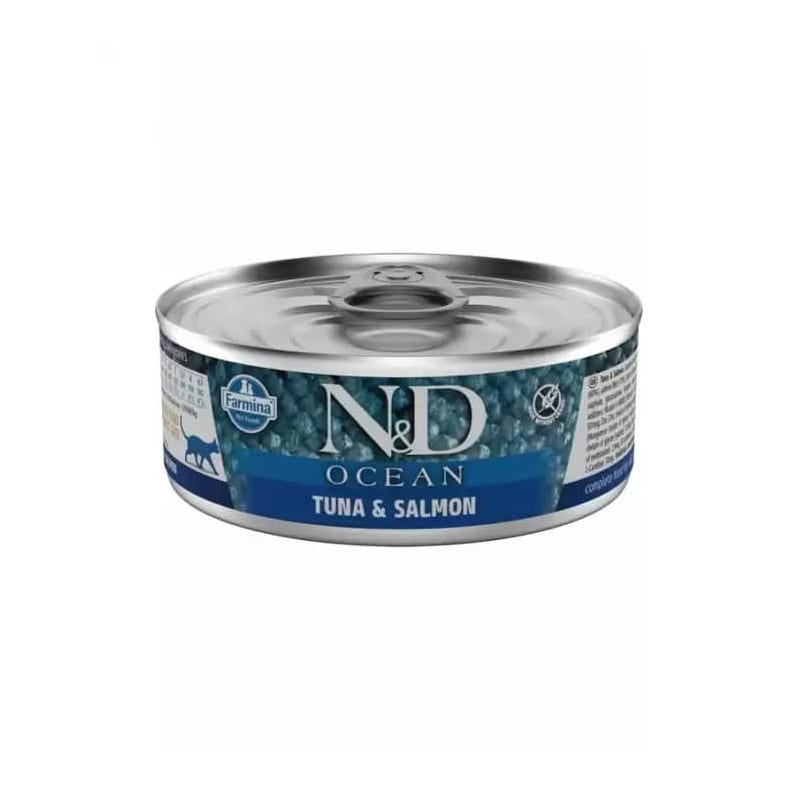 N&D LATA OCEAN GATO ATUN & SALMON 80 GR1