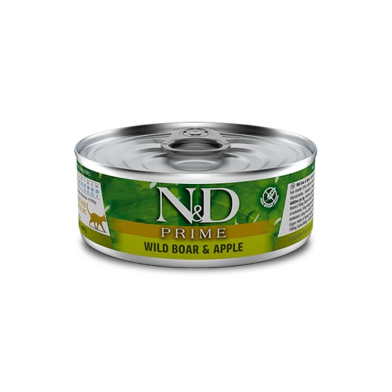 N&D PRIME GATO LATA WILD JABALÍ & MANZANA 80 GR1