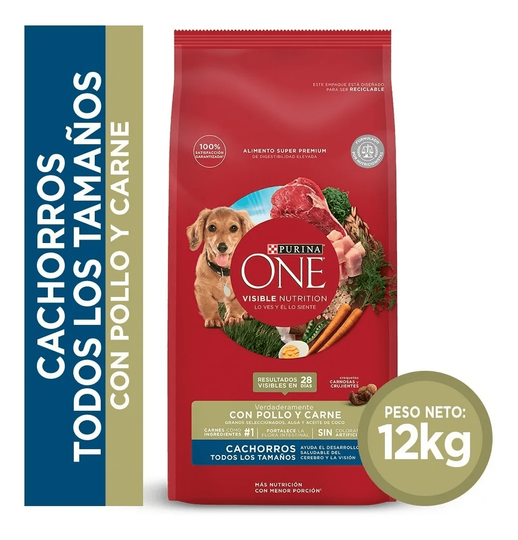 PURINA ONE PERRO CACHORRO TODOS LOS TAMAÑOS POLLO Y CARNE 12 KG1