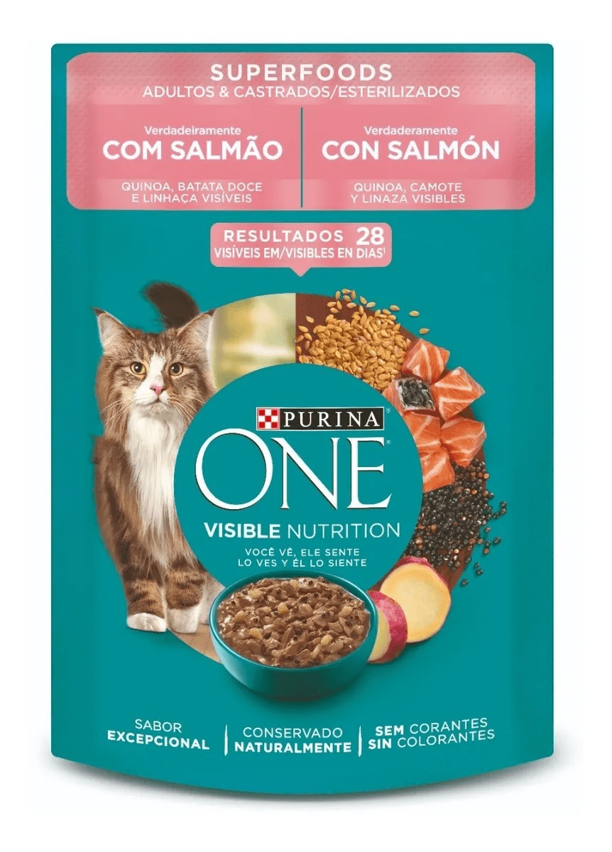 CAJA PURINA ONE SACHET GATO SALMON 85 X15 UN2