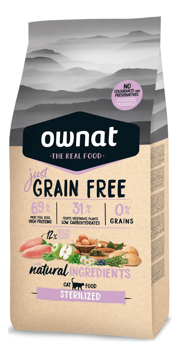 OWNAT JUST GRAIN FREE GATO ESTERILIZADO POLLO 8 KG3