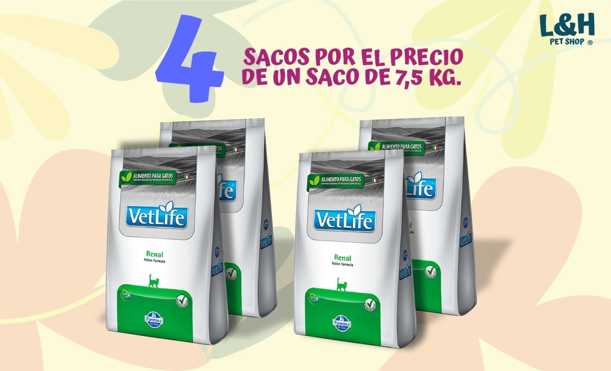Pack 4 Unidades Vet Life Renal Gato 2 kg1
