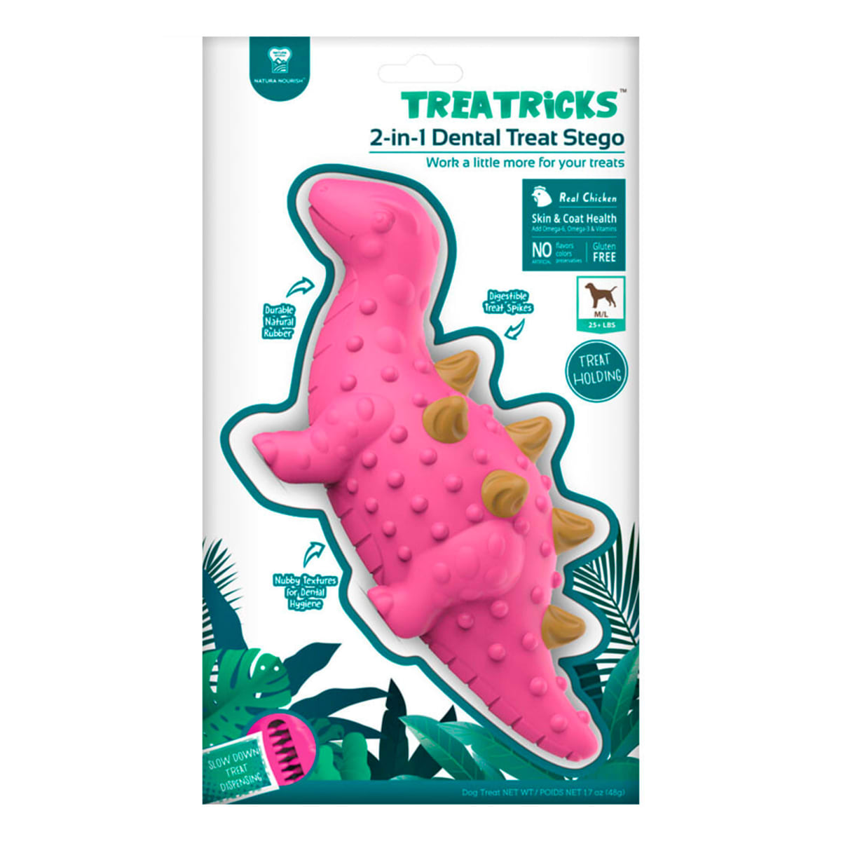 Pet Treat 2 en 1 dental Estegosaurio (sabor pollo)2