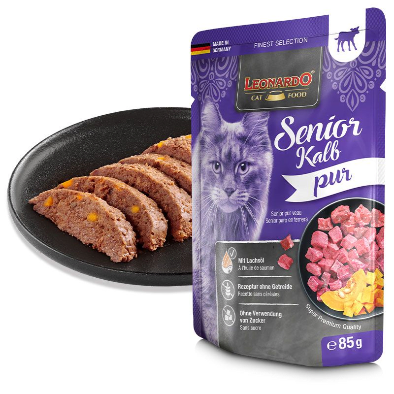 LEONARDO SACHET GATO SENIOR PURO TERNERA 85 GR2