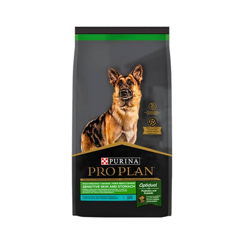 PRO PLAN PERRO SENSITIVE SKIN AND STOMACH MEDIANO / GRANDE 12 KG1