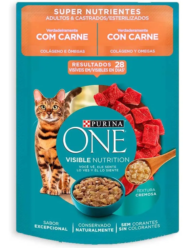 CAJA PURINA ONE GATO ADULTO ESTERILIZADO CARNE X15 85 GR2