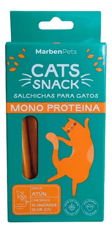 CATS SNACK SALCHICHAS MONOPROTEICAS ATUN 15 GR1
