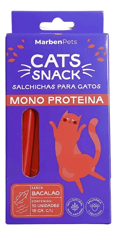 CATS SNACK SALCHICHA MONOPROTEICA BACALAO 15 GR1