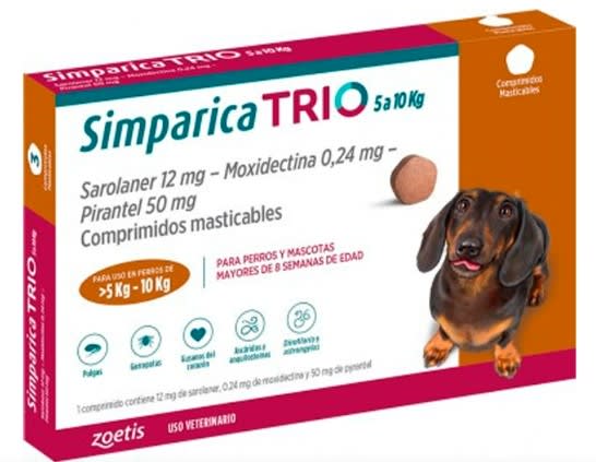 SIMPARICA TRIO X 1 COMP (5 - 10 KG)1