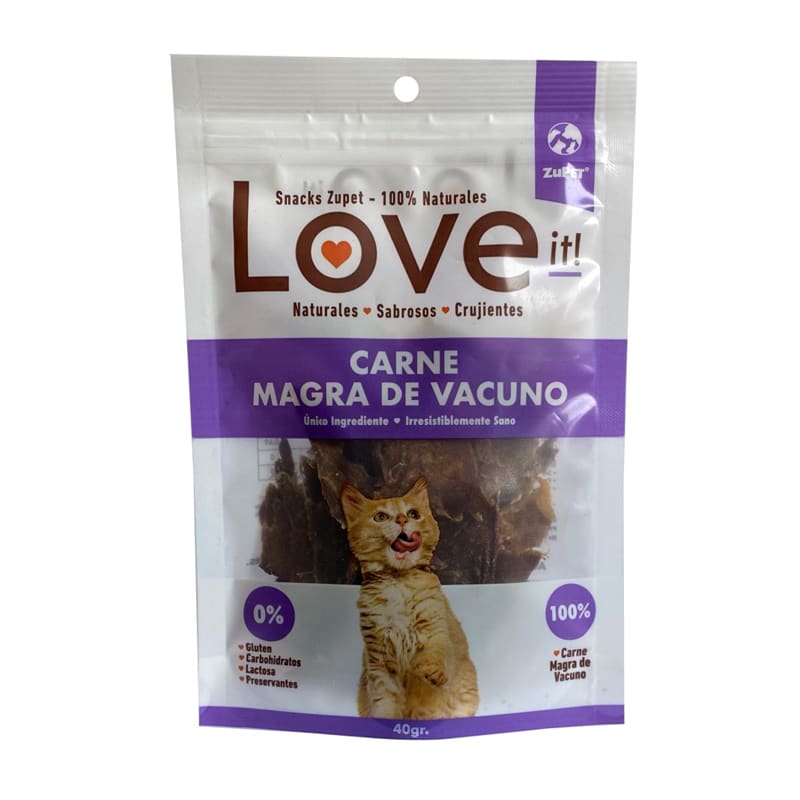 SNACK GATO LOVE IT CARNE MAGRA VACUNO 40 GR1