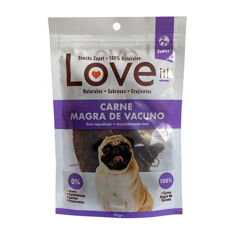 SNACK PERRO LOVE IT CARNE MAGRA VACUNO 40 GR1