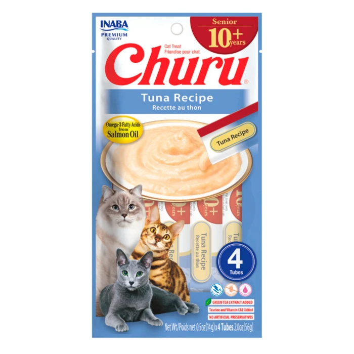 CHURU GATO SENIOR 10+  TUNA RECIPE / 4 TUBES1