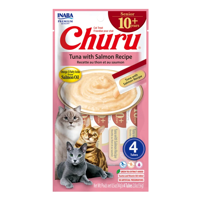 CHURU GATO SENIOR 10+  ATUN Y SALMON  14GR / 4 UN1