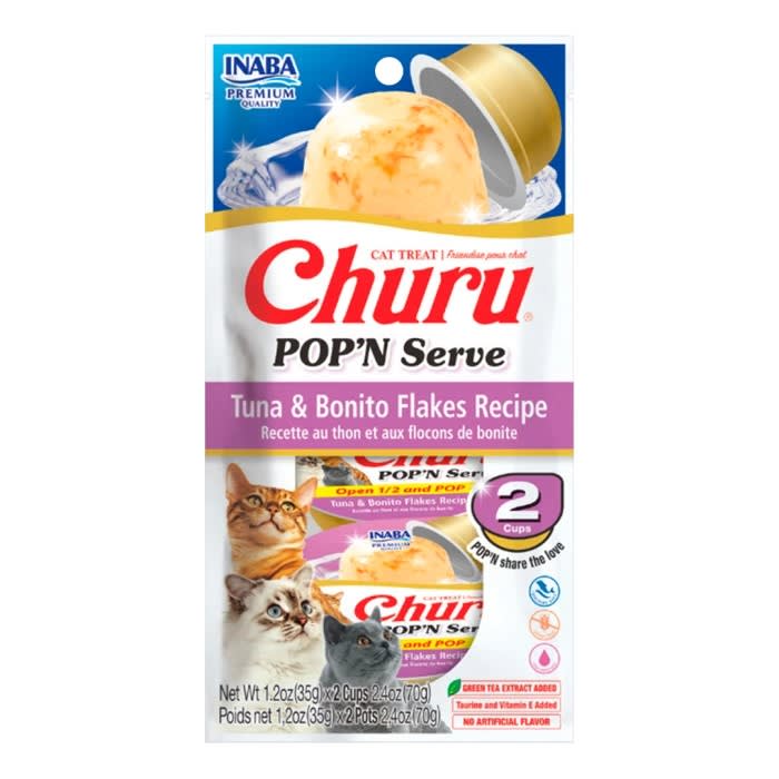 CHURU POP´N SERVE TUNA & BONIO FLAKES 35 GR / 2 UN1