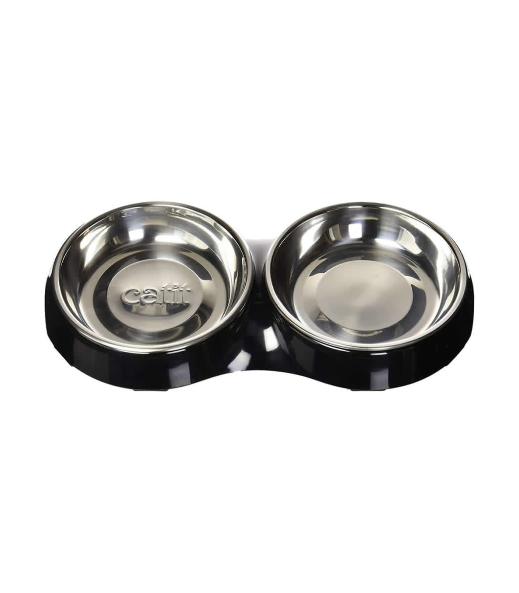 CATIT COMEDERO BORDE BAJO DOBLE NEGRO1