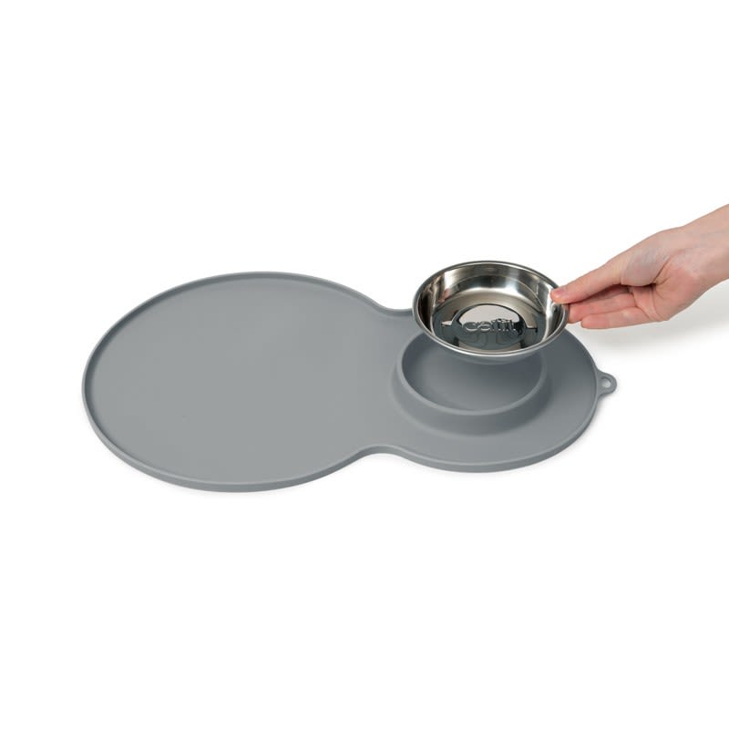 CATIT ALFOMBRA PROTECTORA C/PLATO GRIS3