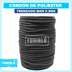 CORDÓN DE POLIESTER TRENZADO 5MM POR METRO