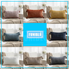 FUNDA CHENILLE POMPON 30X50