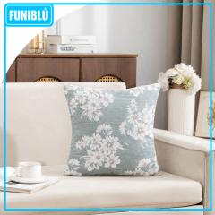 FUNDA CHENILLE FLORES 45X45