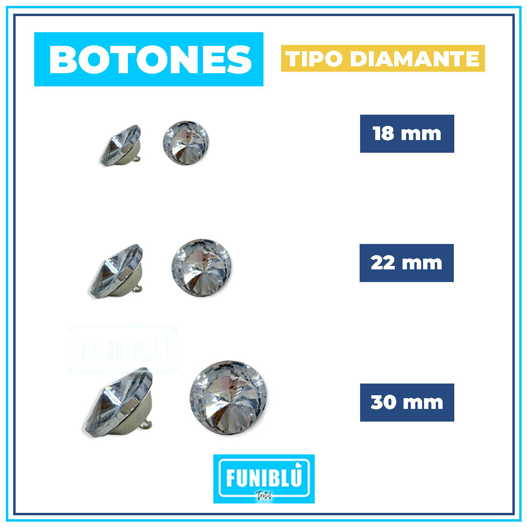 BOTON TIPO DIAMANTE PACK 50 UND1