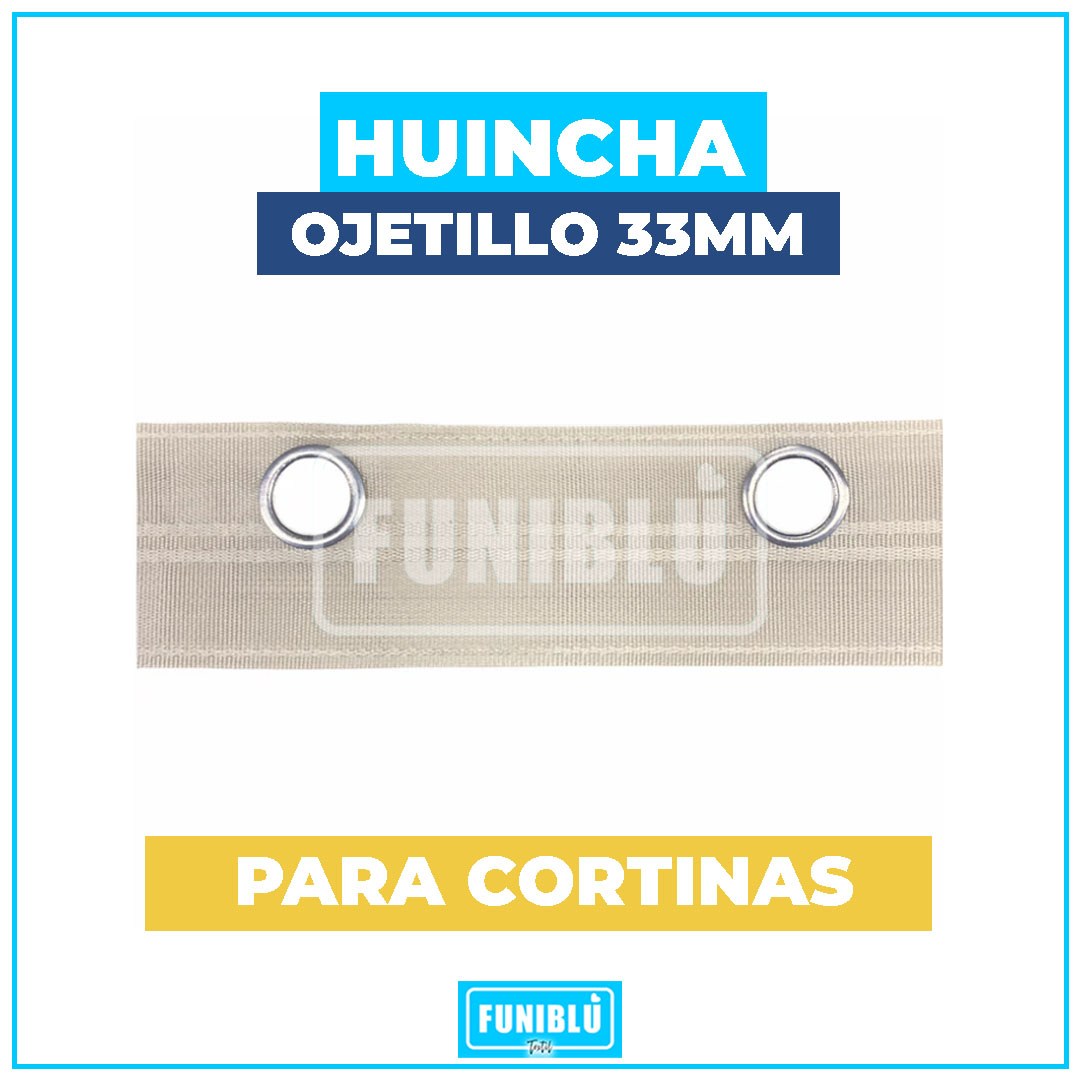 HUINCHA OJETILLO P 33MM X 74MM POR ROLLO 50M2