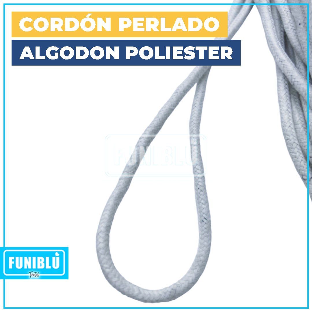 CORDÓN PERLADO ALGODON POLIESTER 5MM X MAZO 1KG (75M)2