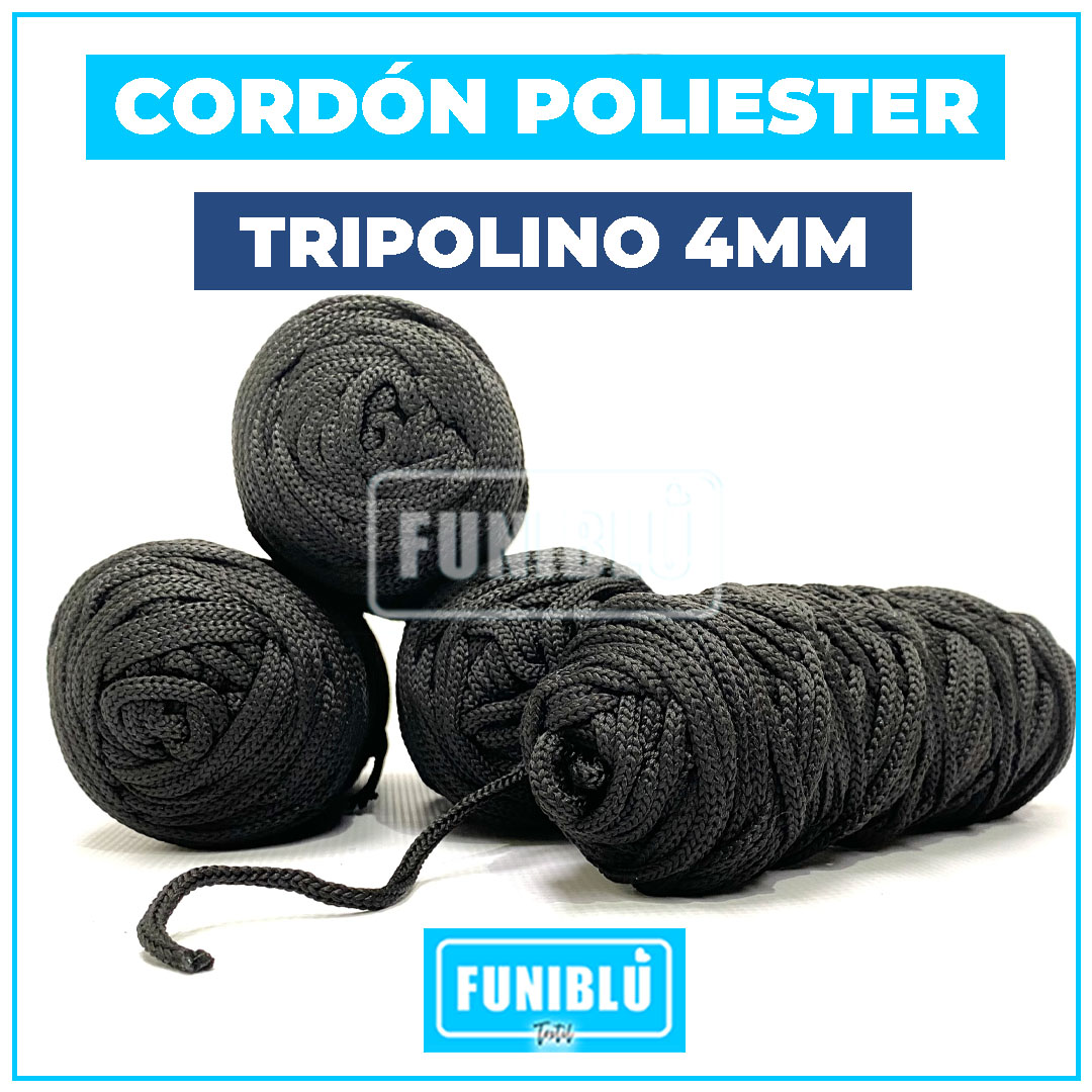 CORDÓN (BUZO) DE POLIESTER TRIPOLINO 4MM POR ROLLO 50M2