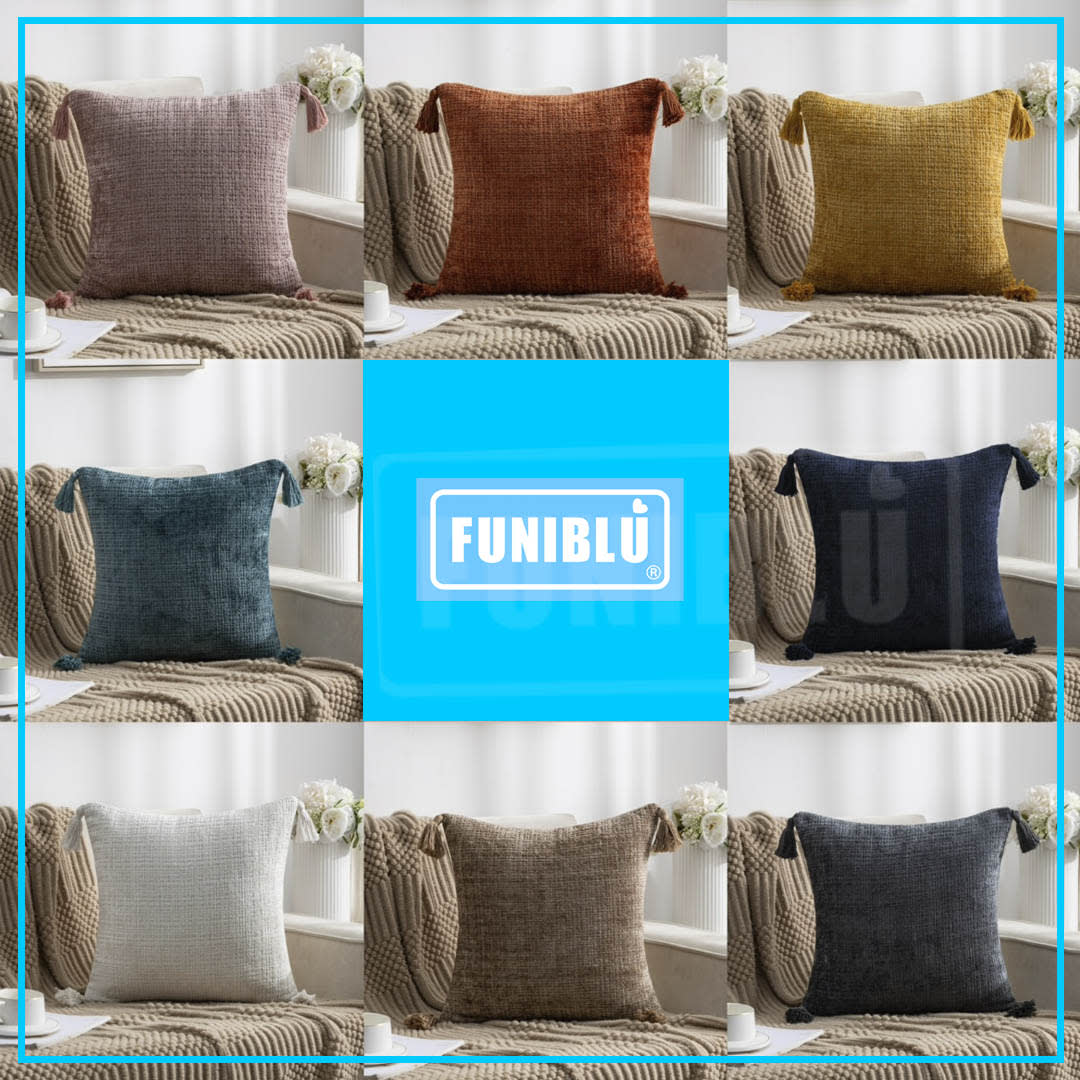 FUNDA CHENILLE POMPON 45X451