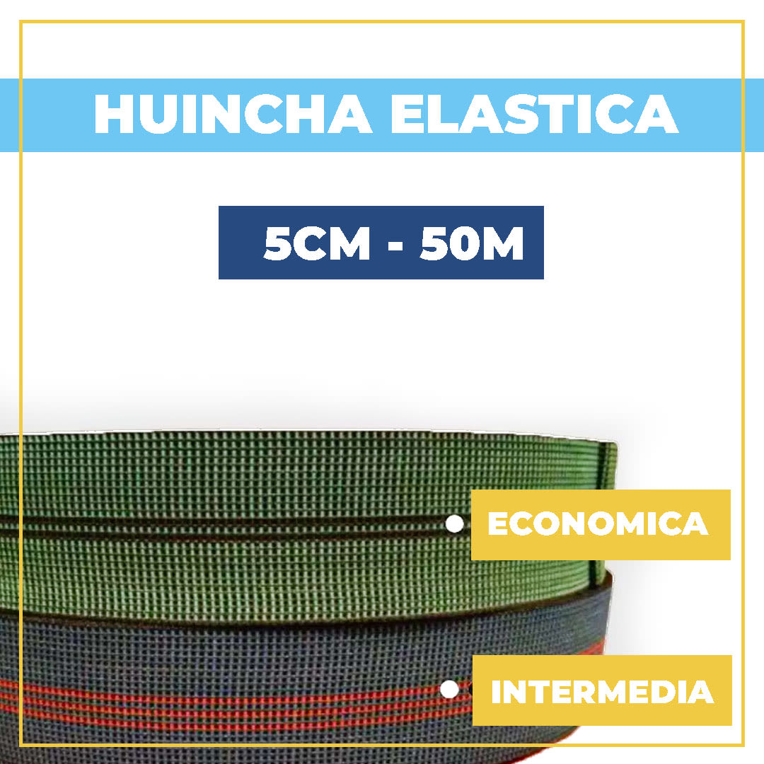 HUINCHA ELASTICA DE TAPICERIA POR ROLLO 50M1
