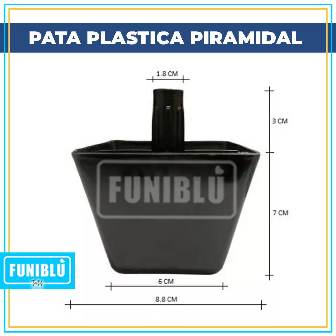 PATA PLASTICA PIRAMIDAL CON VASTAGO 7CM1