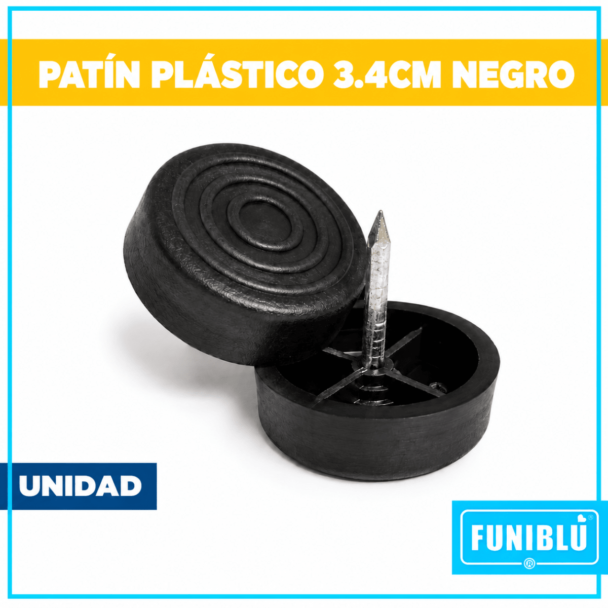 PATIN PLASTICO 3,4 cm NEGRO1