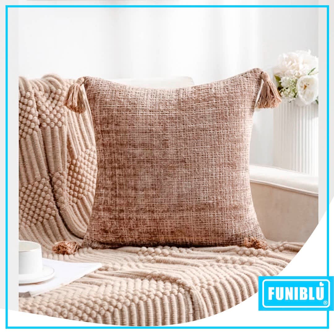 FUNDA CHENILLE POMPON 45X454
