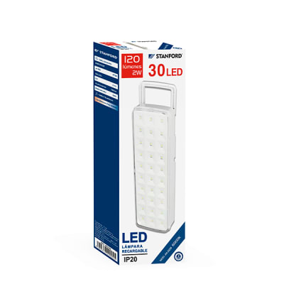 LAMPARA RECARGABLE 30LED 2W IP20 6000K STANFORD1