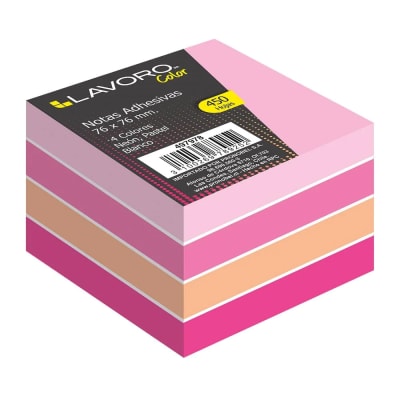 NOTA ADHESIVA 76X76  4 COLORES ROSADO1