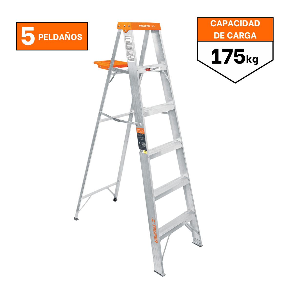 ESCALERA TIJERA CON PLATAFORMA FIBRA DE VIDRIO 5 PELDAÑOS