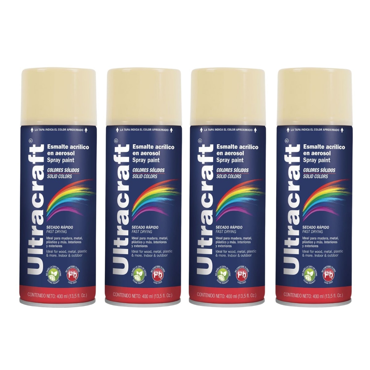 Pintura Spray Color Marfil x4 Unidades Ultracraft | Ferremax